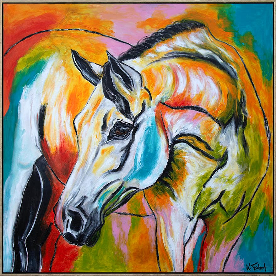 Coloured Horse Painting